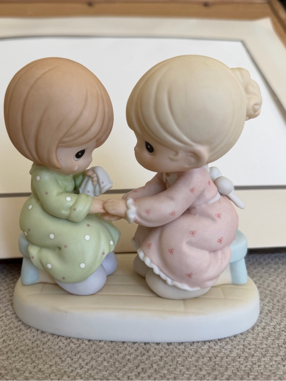 Precious Moments White Porcelain Figurine Base with Maker Stamp